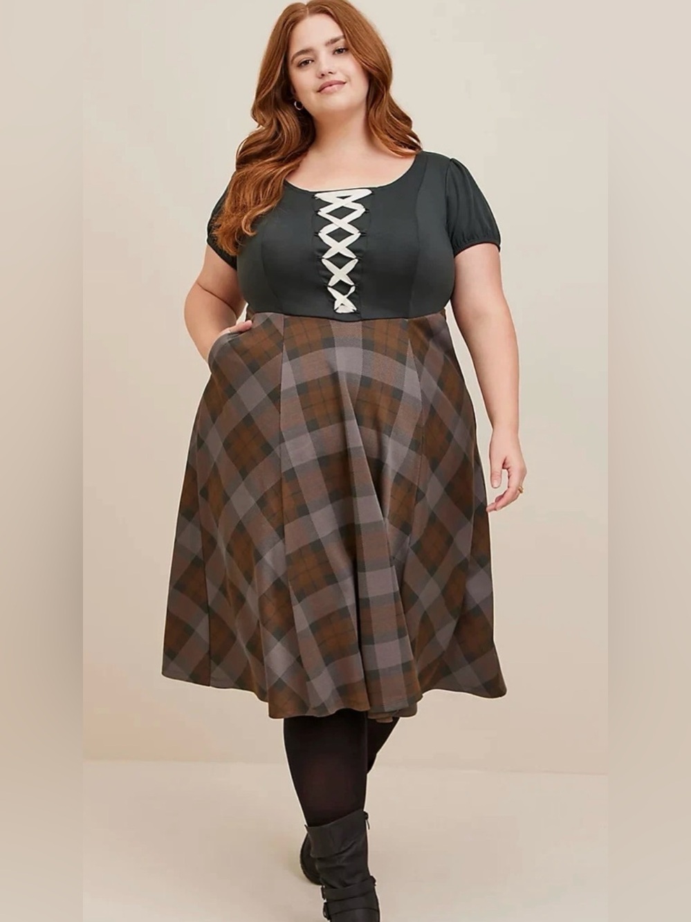 Torrid Outlander short sleeve tartan Halloween cosplay Dress size 3X - Picture 4 of 13